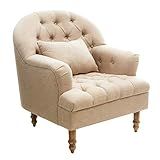 Christopher Knight Home Anastasia Tufted Chair, Beige, 32.25D x 32.25W x 36H in | Amazon (US)