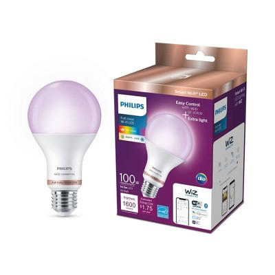 Philips Smart Wi-Fi 100W Multi-Colored LED Light Bulb A21 1P: E26 Base, Voice Control, Dimmable, Compatible with Alexa, Google, Siri | Target