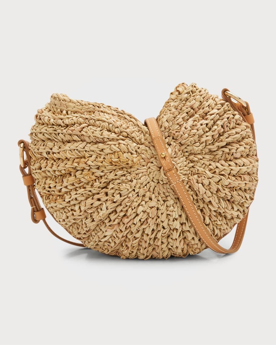 POOLSIDE The Cesi Conch Raffia Shoulder Bag | Neiman Marcus