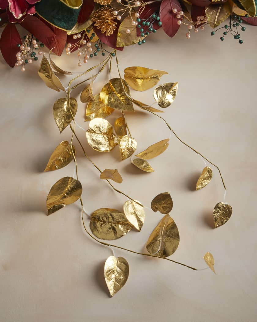 Jim Marvin Gold Shiny Ivy Holiday Spray | Horchow