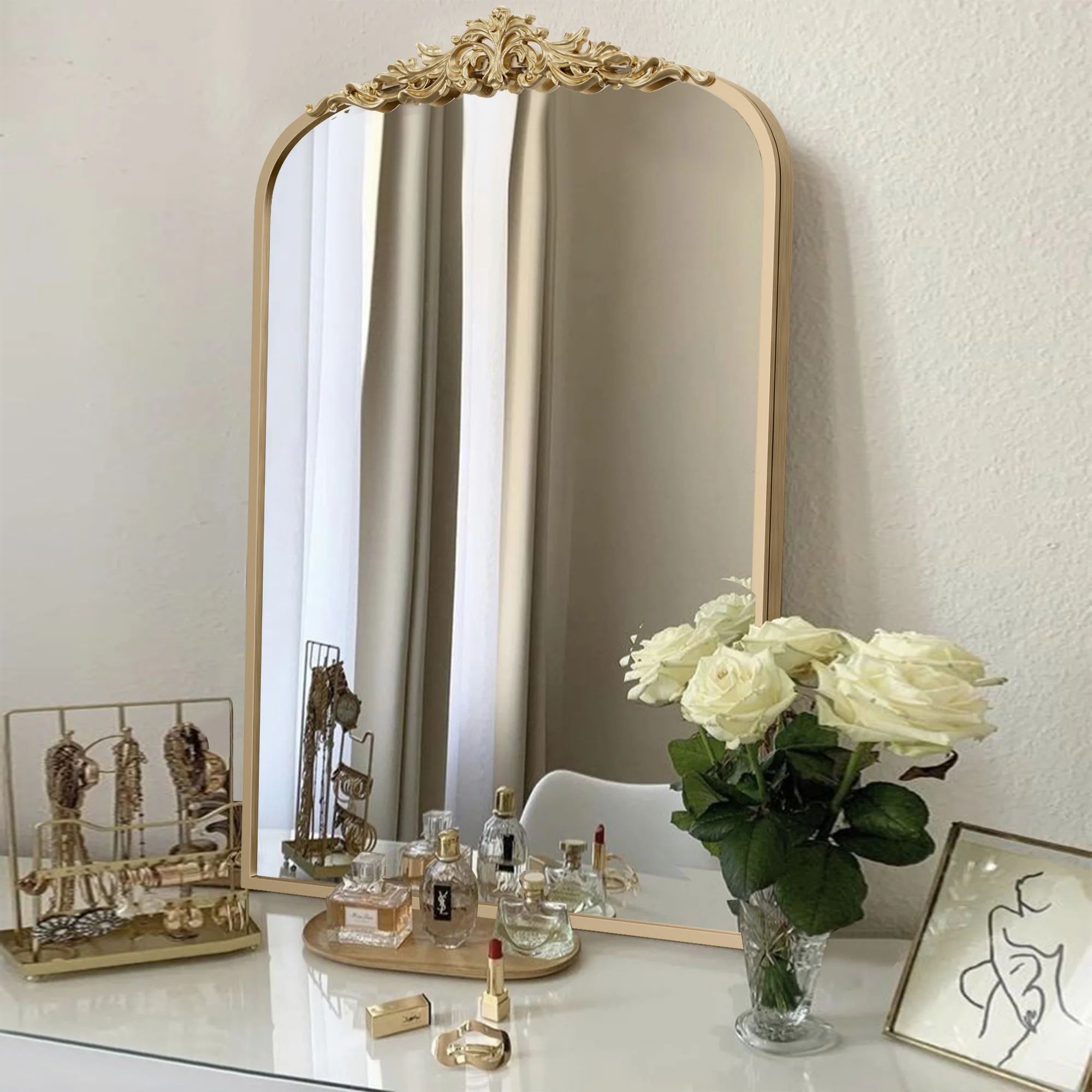 Antique Arched Mirror Vintage Gold Mirror | Bed Bath & Beyond