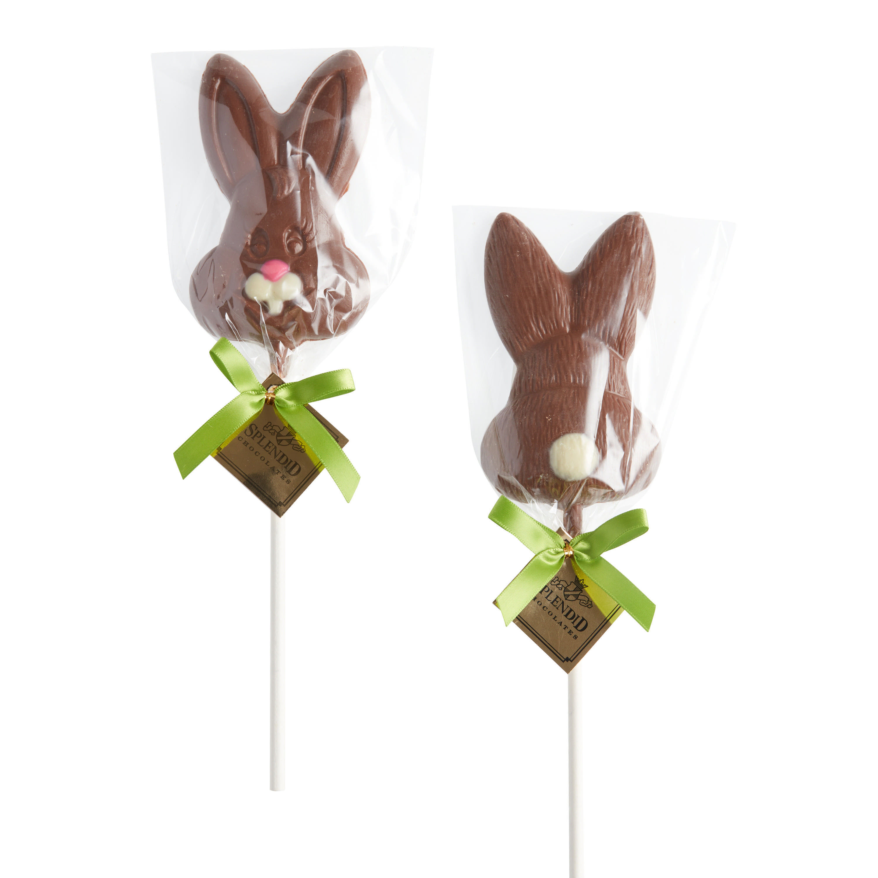 Splendid Milk Chocolate Bunny Lollipops Set Of 2 | World Market