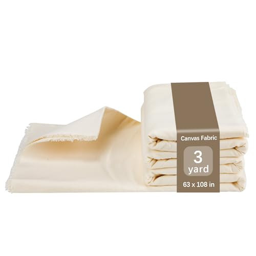 3 YD Canvas Fabric, Premium 10oz Natural Cotton Duck Canvas, 62 Inch Wide Heavy Sewing Material for Arts & Crafts, Backings, Covers, Home Decoration (3 YD) | Amazon (US)