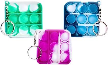 Pack of 3 Mini Pop it Keychain Fidget Toy, Stress Relief , Square Keychain Pop it, Mini pop Keych... | Amazon (US)