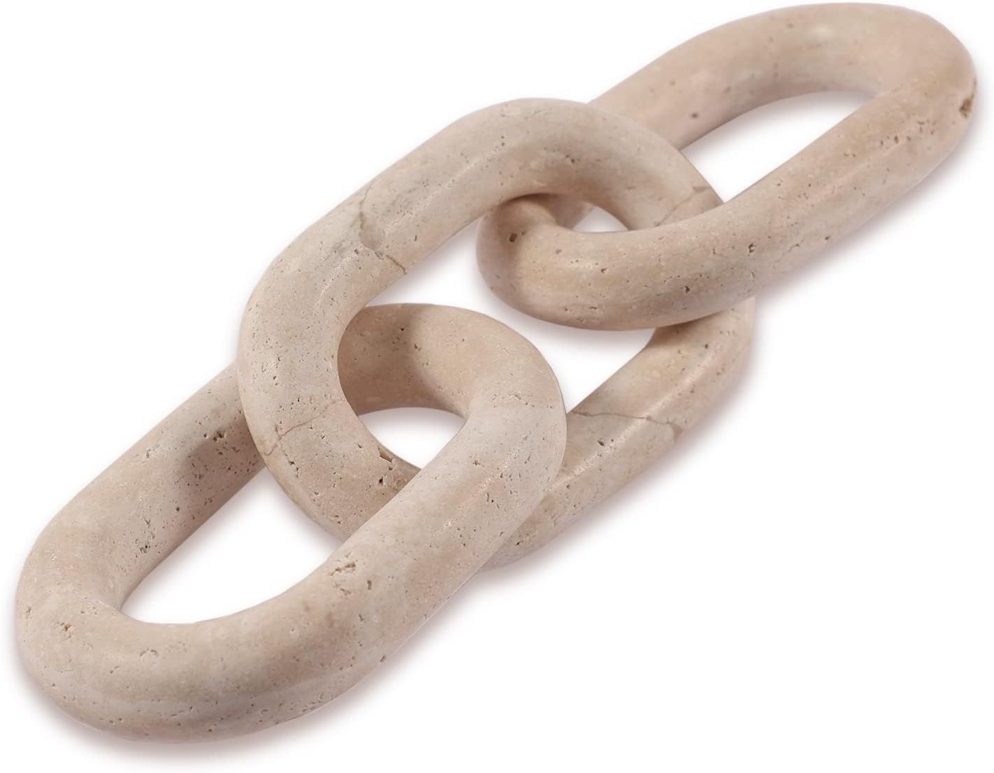 JIMEI Decorative Object - Marble Figurine Chain Link - Made of Natural Travertine Stone - Décor ... | Amazon (US)
