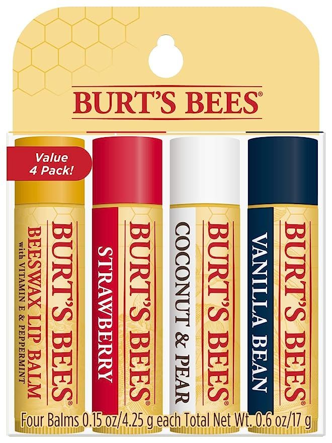 Amazon.com: Burt's Bees Lip Balm Stocking Stuffer, Moisturizing Lip Care Holiday Gift, 100% Natur... | Amazon (US)