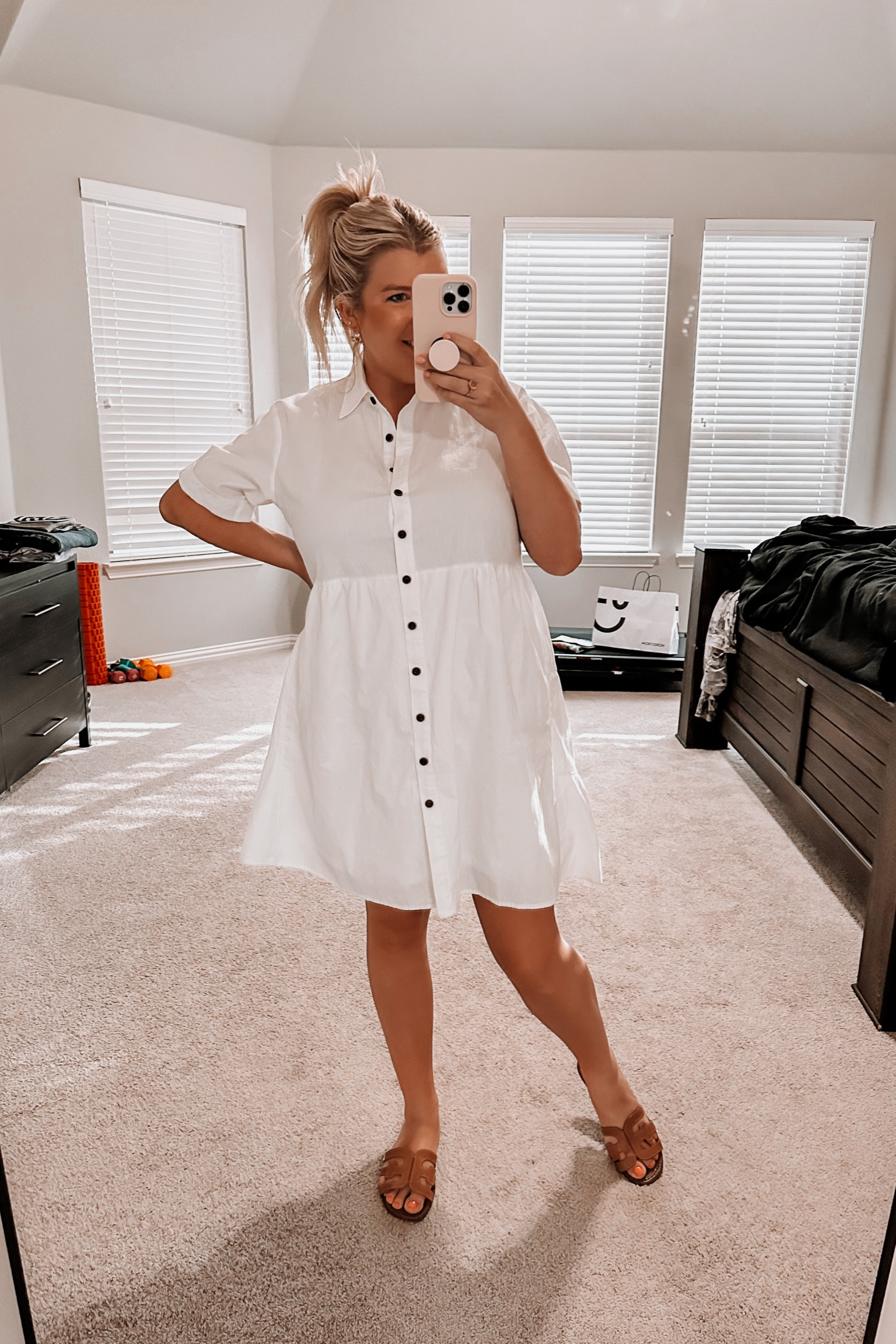 Day 2 of 31 of bump friendly outfits. I wore this outfit to the Texas Rangers baseball game!
Size:
Large button down dress
8.5 Sandals

bump friendly dress. amazon dress. casual summer dress. 2nd trimester outfit ideas. pregnancy outfit ideas. maternity outfit ideas. casual office outfit. summer dress  

#LTKbump #LTKSeasonal #LTKunder50