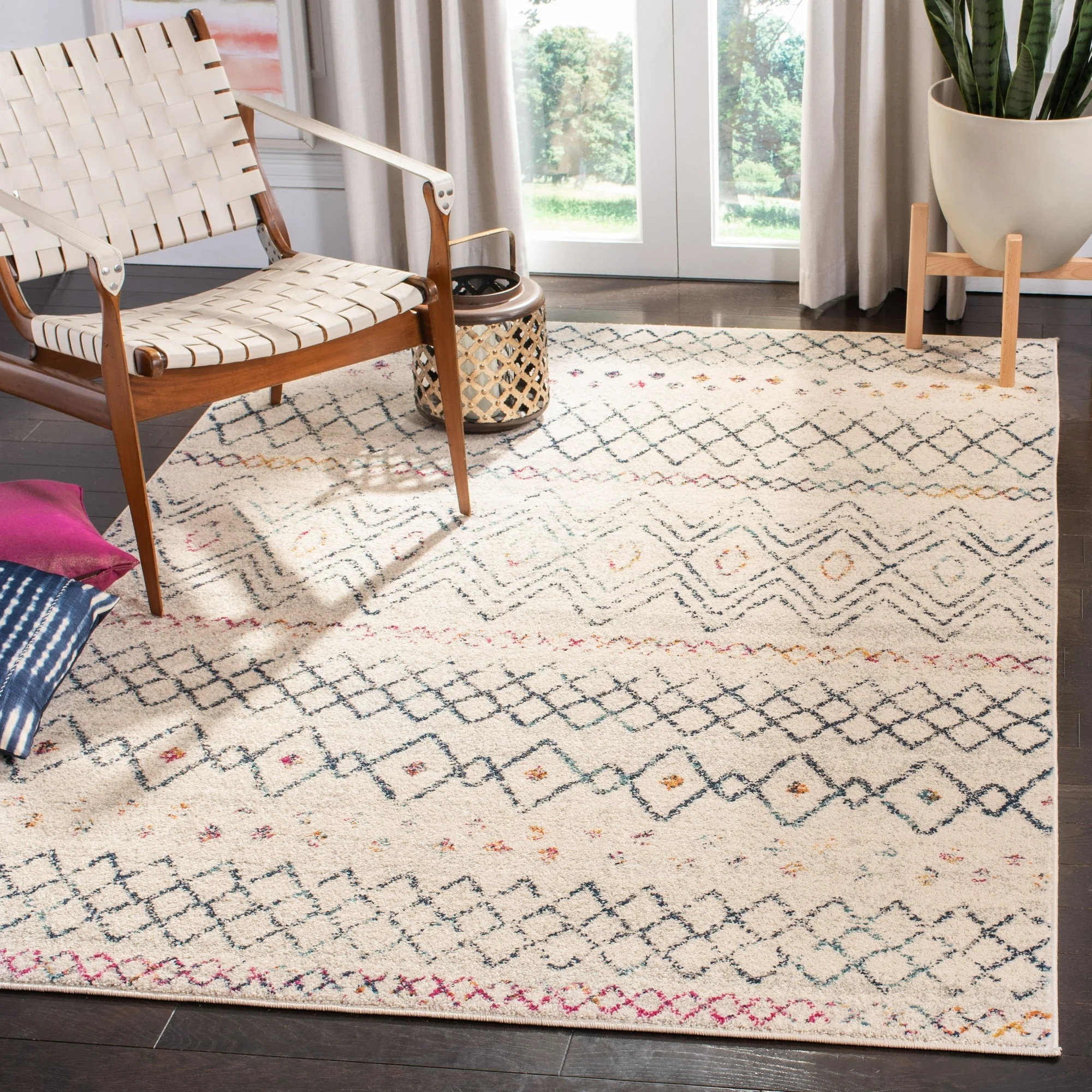 Safavieh Madison Hannah Geometric Area Rug, 3' x 5', Ivory/Navy | Walmart (US)
