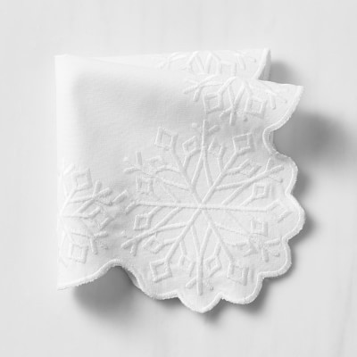 Snowflake Shaped Cocktail Napkins, Set of 4 | Williams-Sonoma