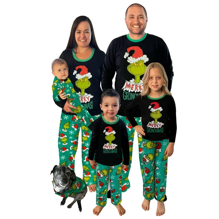 Dr. Seuss Kids Merry Grinchmas Matching Family Pajama Set, 2-Piece, Sizes 4-16 | Walmart (US)