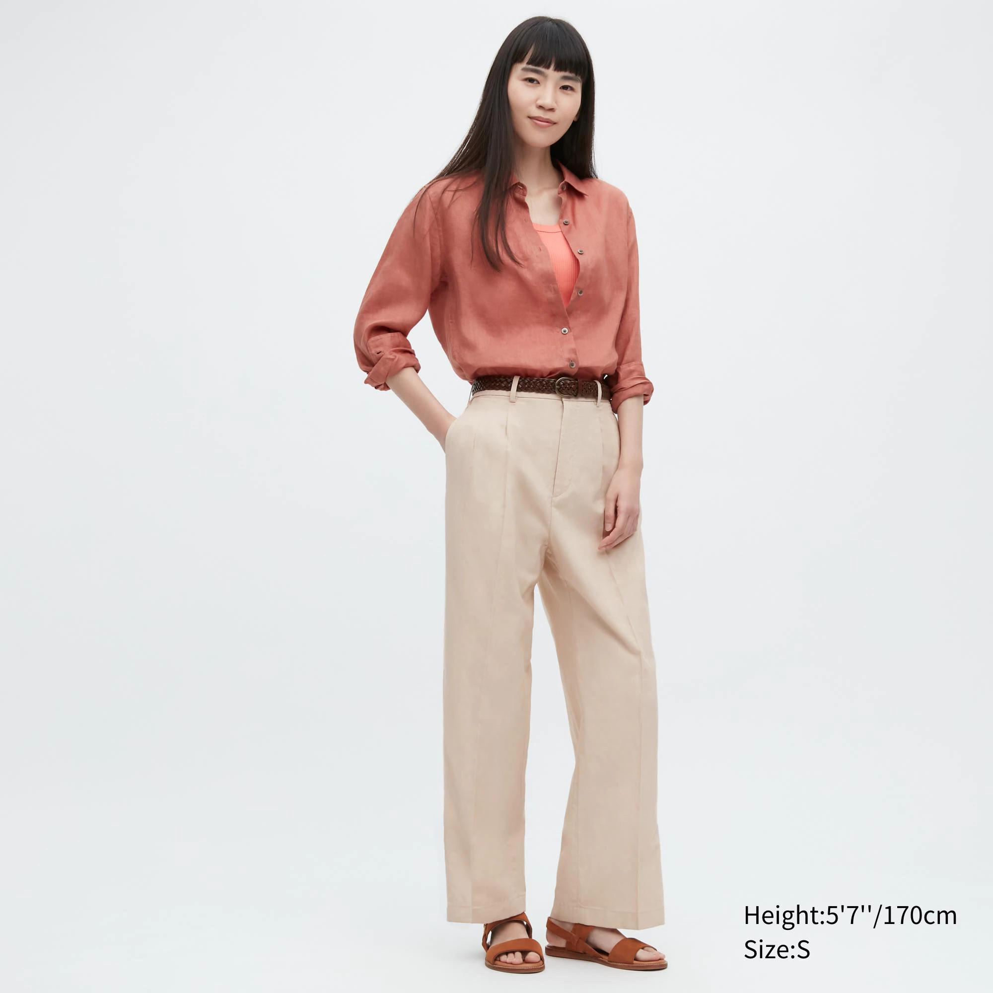 Linen Blend Tucked Wide Pants | UNIQLO (US)