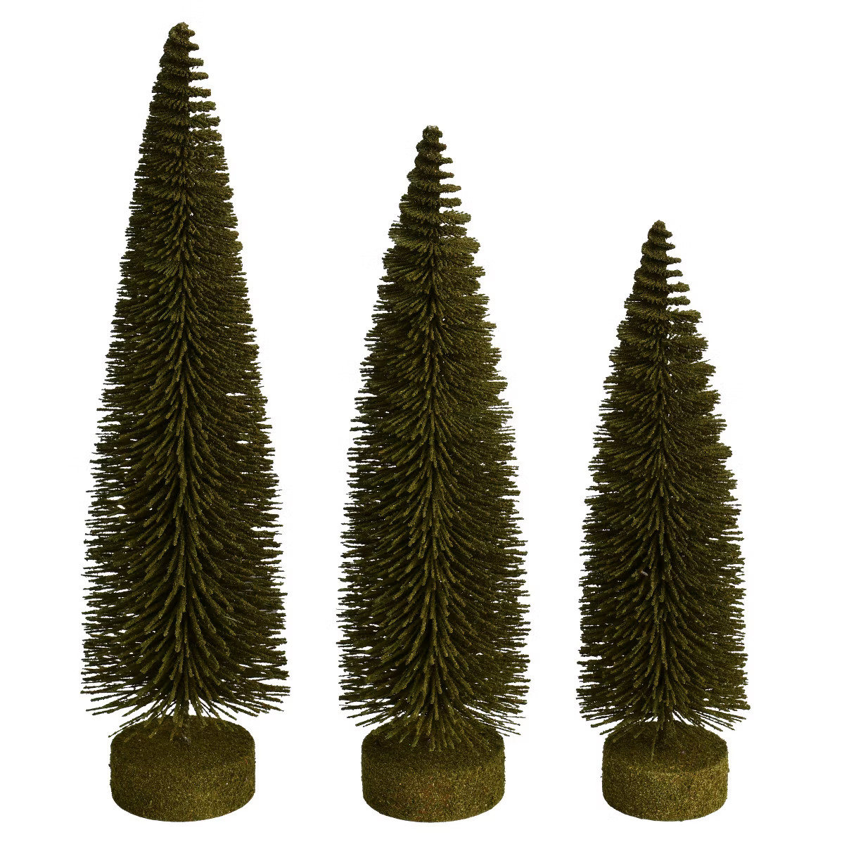 Vickerman Glitter Oval Pine Artificial Christmas Tree Set of 3 | Target