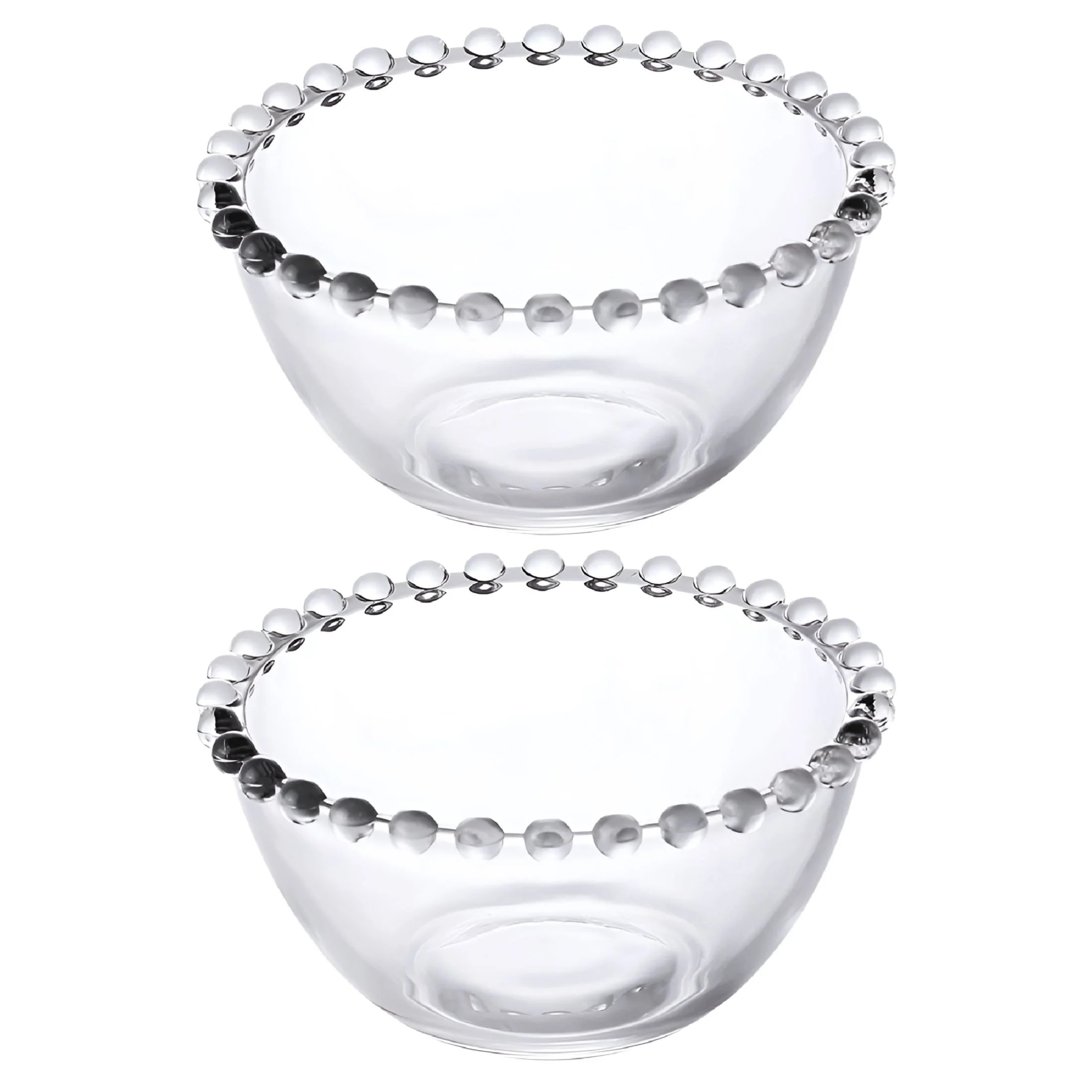 ACDANC Clear Glass Dessert Bowls with Beaded Edges - 2pcs - Walmart.com | Walmart (US)