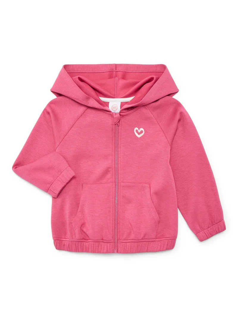 Wonder Nation Toddler Girls Full Zip Hoodie, Sizes 12M-5T | Walmart (US)