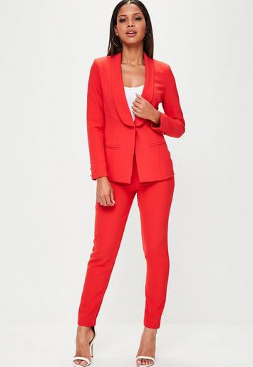Missguided - Red Skinny Cigarette Trouser | Missguided (UK & IE)