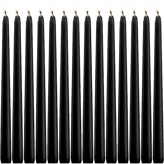 YIHANG Black Taper Candles - Set of 14 Dripless Candles - 10 inch Tall, 3/4 inch Thick - 7.5 Hour... | Amazon (US)