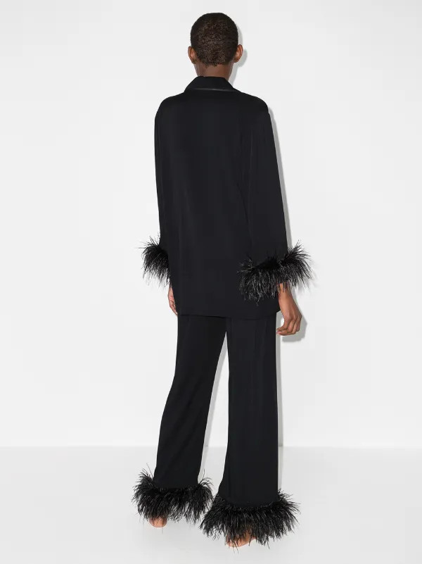 feather detail pajama set | Farfetch Global