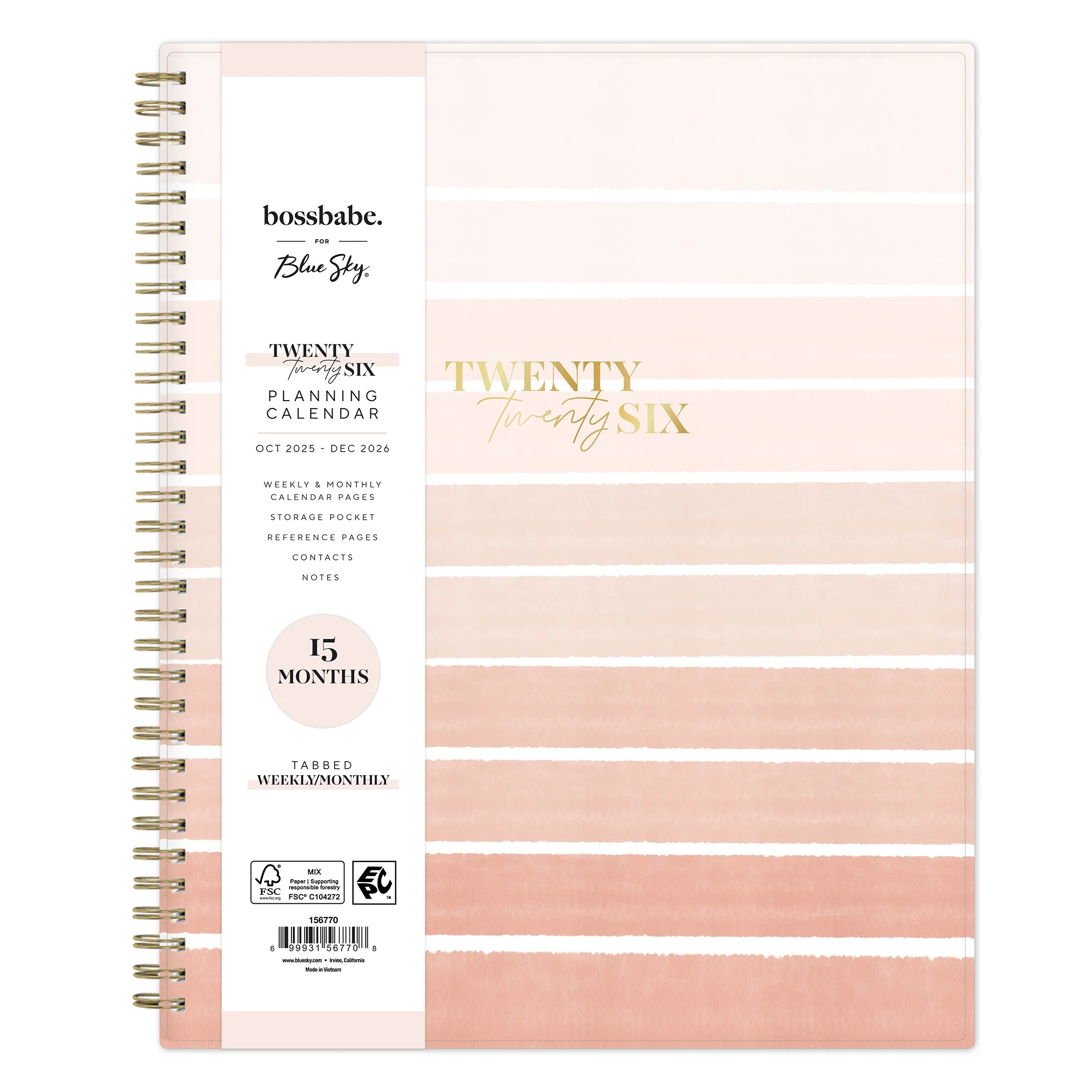 bossbabe for Blue Sky Monthly Weekly Large Planner (8.5" x 11") Ritual 15-Month October 2025 - De... | Walmart (US)