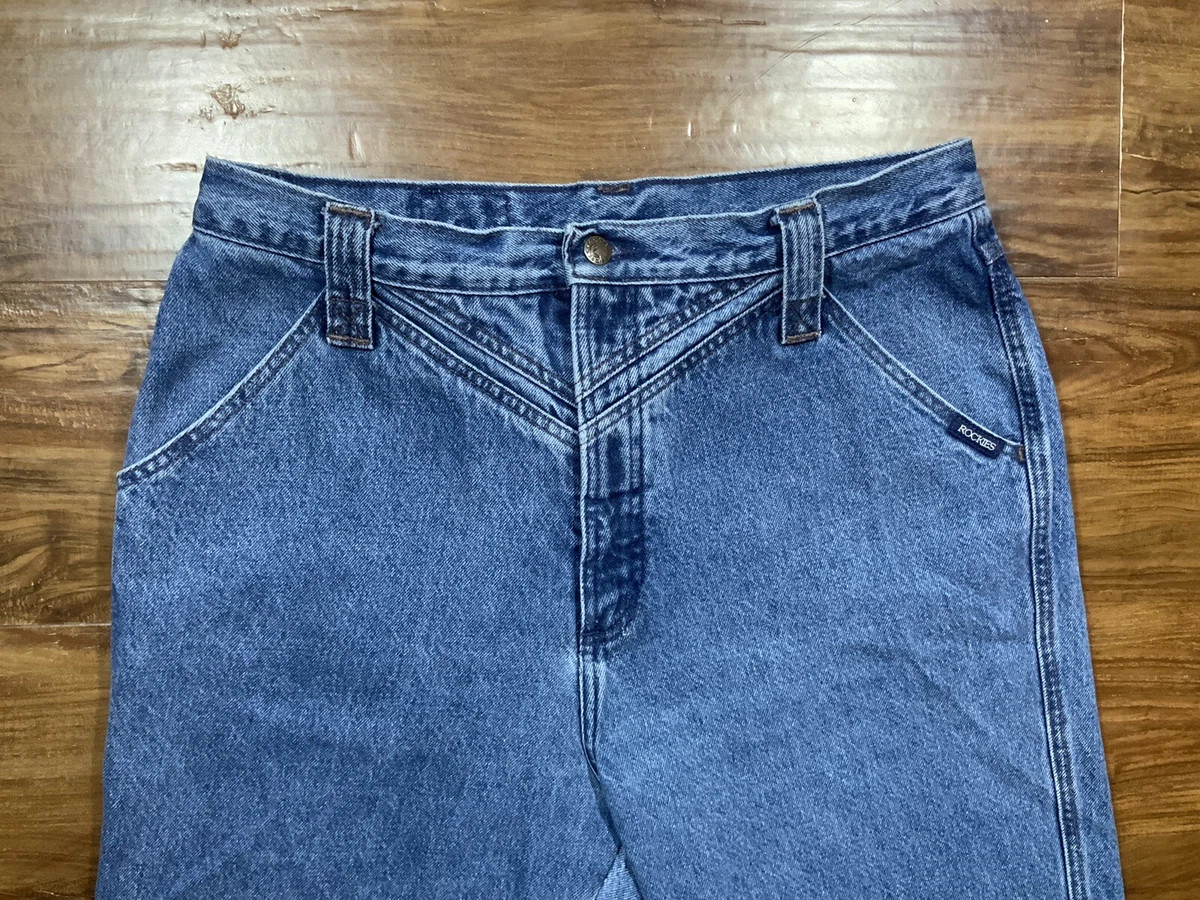 VTG Rockies Rocky Mountain Jeans Sz 17/18 Western 34x35 Blue Bareback High Waist | eBay US