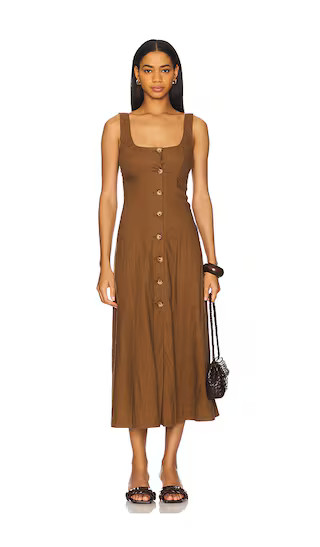 Carley Midi Dress in Espresso | Revolve Clothing (Global)
