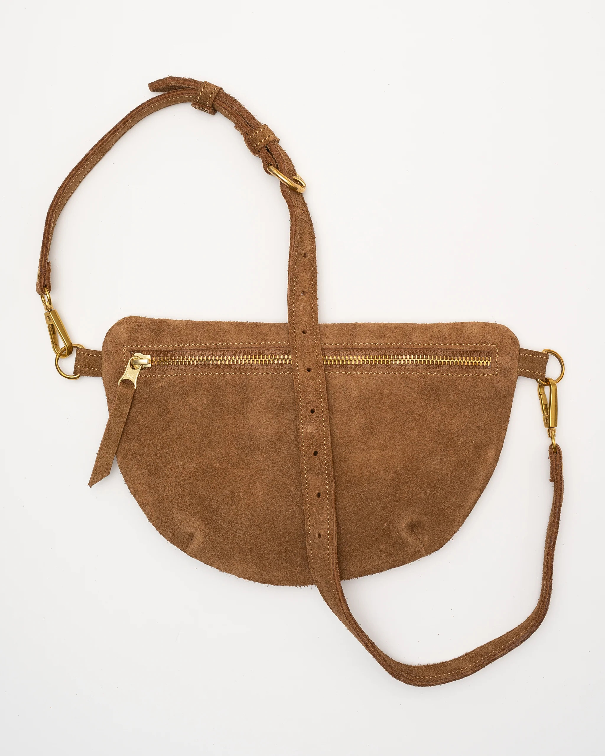 Sling Bag, Caramel Suede | Abby Alley