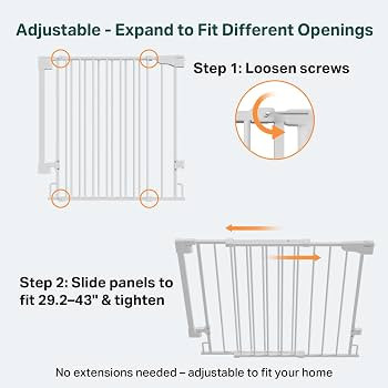 Cumbor 2 Pack 29.2-43" No Bottom Bar Baby Gate for Stairs, 2-in-1 Auto Close Dog Gate Indoor, Har... | Amazon (US)