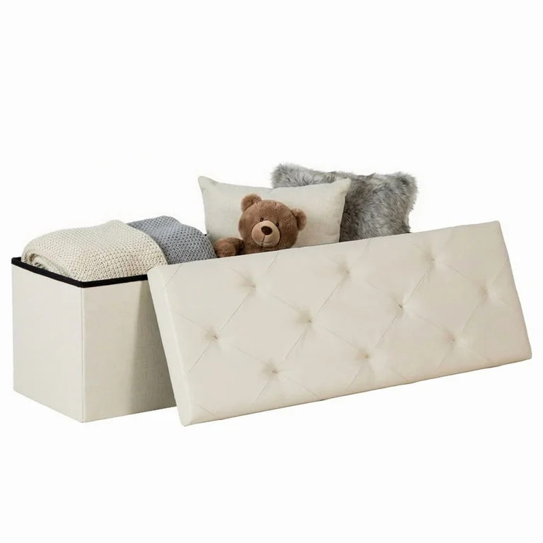 Gianna 43 Inches Folding Storage Ottoman Bench, Storage Chest, Foot Rest Stool, Bedroom Bench wit... | Walmart (US)