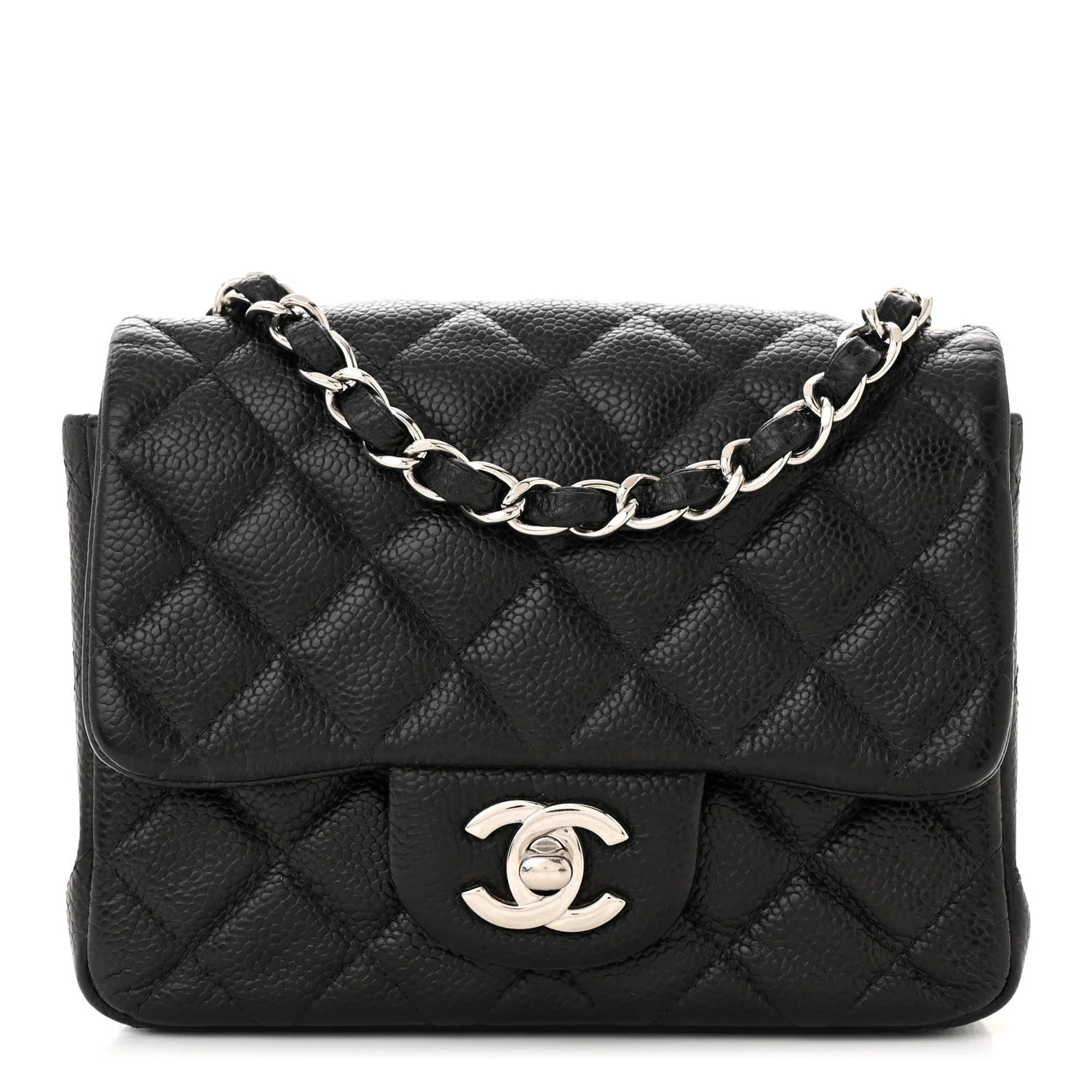 Caviar Quilted Mini Square Flap Black | FASHIONPHILE (US)