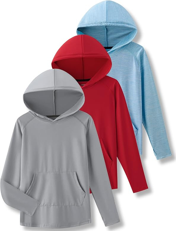 Liberty Imports 3 Pack: Youth Boys Teen Active Long Sleeve Hoodie Sweatshirts - Athletic Dry-Fit ... | Amazon (US)