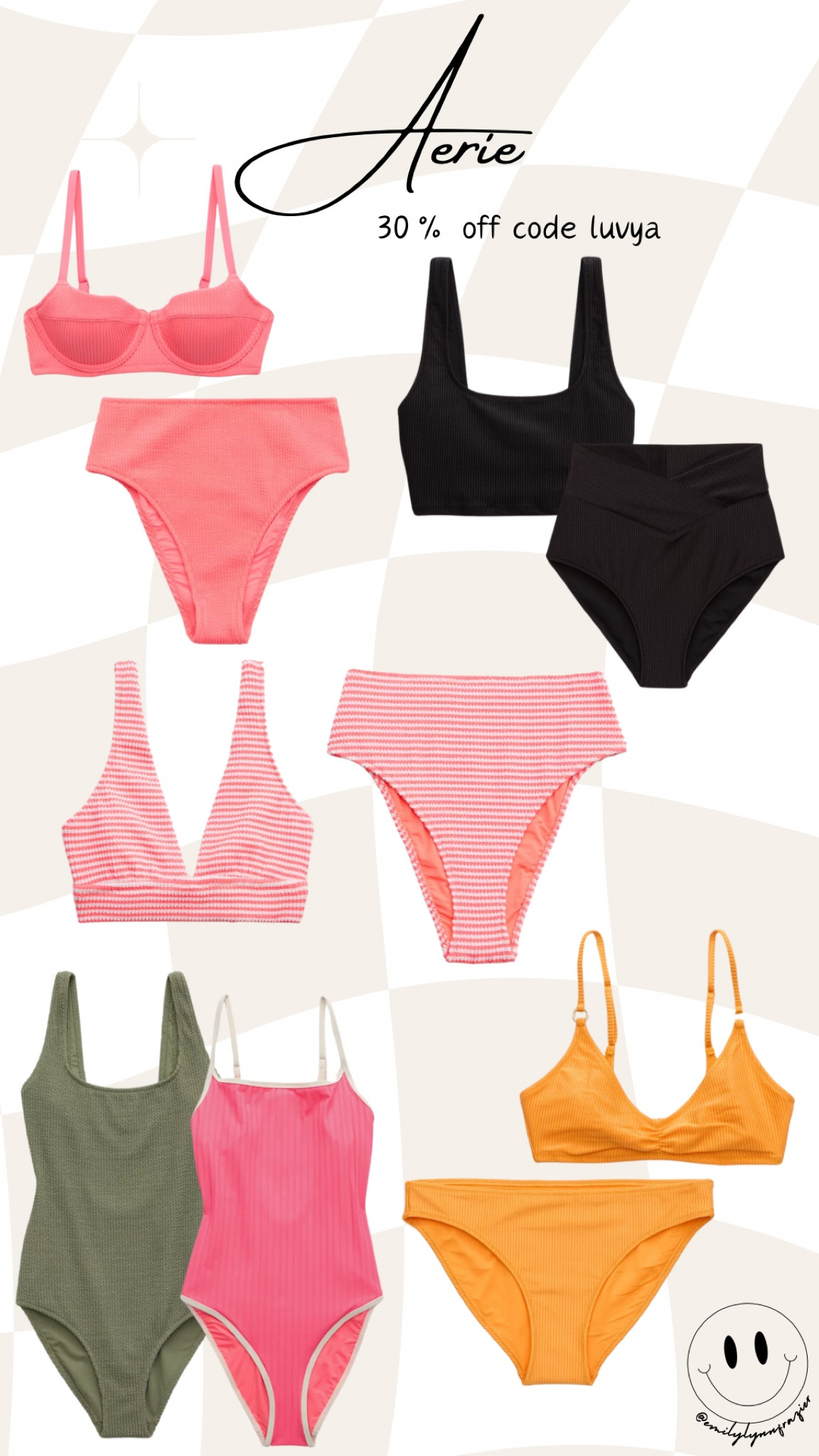 Aerie has a 30% off code till 4/19 if you shop both Aerie + AE - LUVYA 

their swim right now is absolutely so cutee

#LTKSeasonal #LTKsalealert #LTKfindsunder50