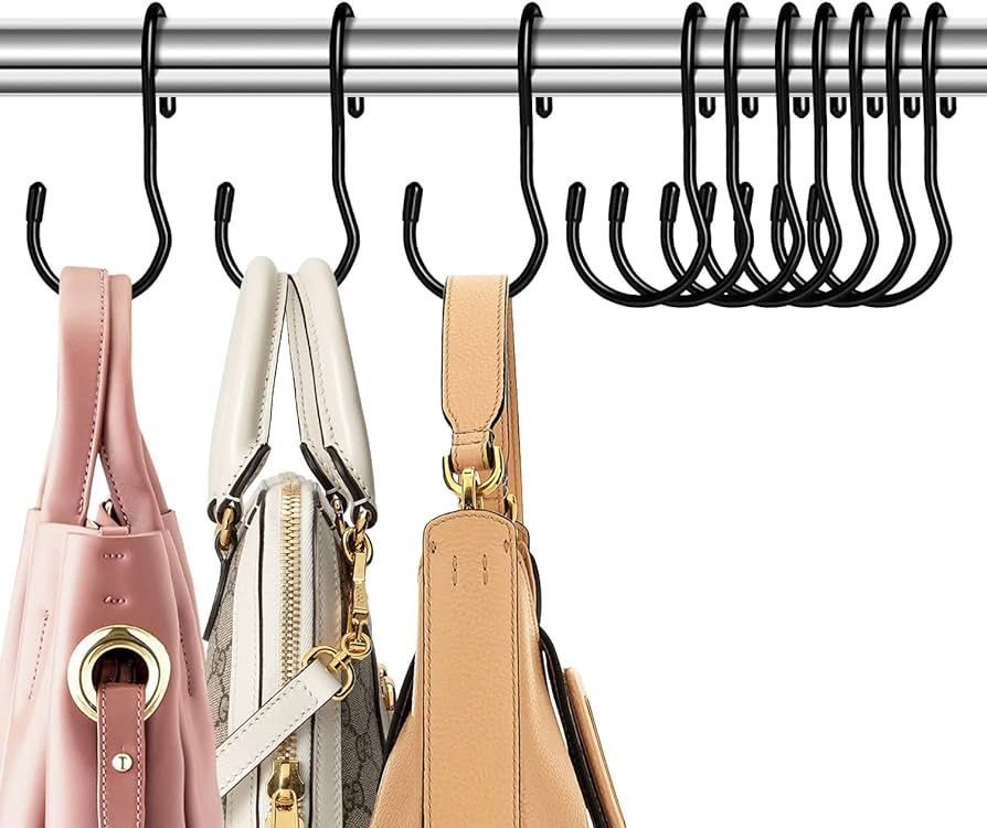 PUPINGPIG Purse Hangers for Closet Organizer, Set of 10 Purse Hook for Closet Unique Twist Design... | Amazon (US)
