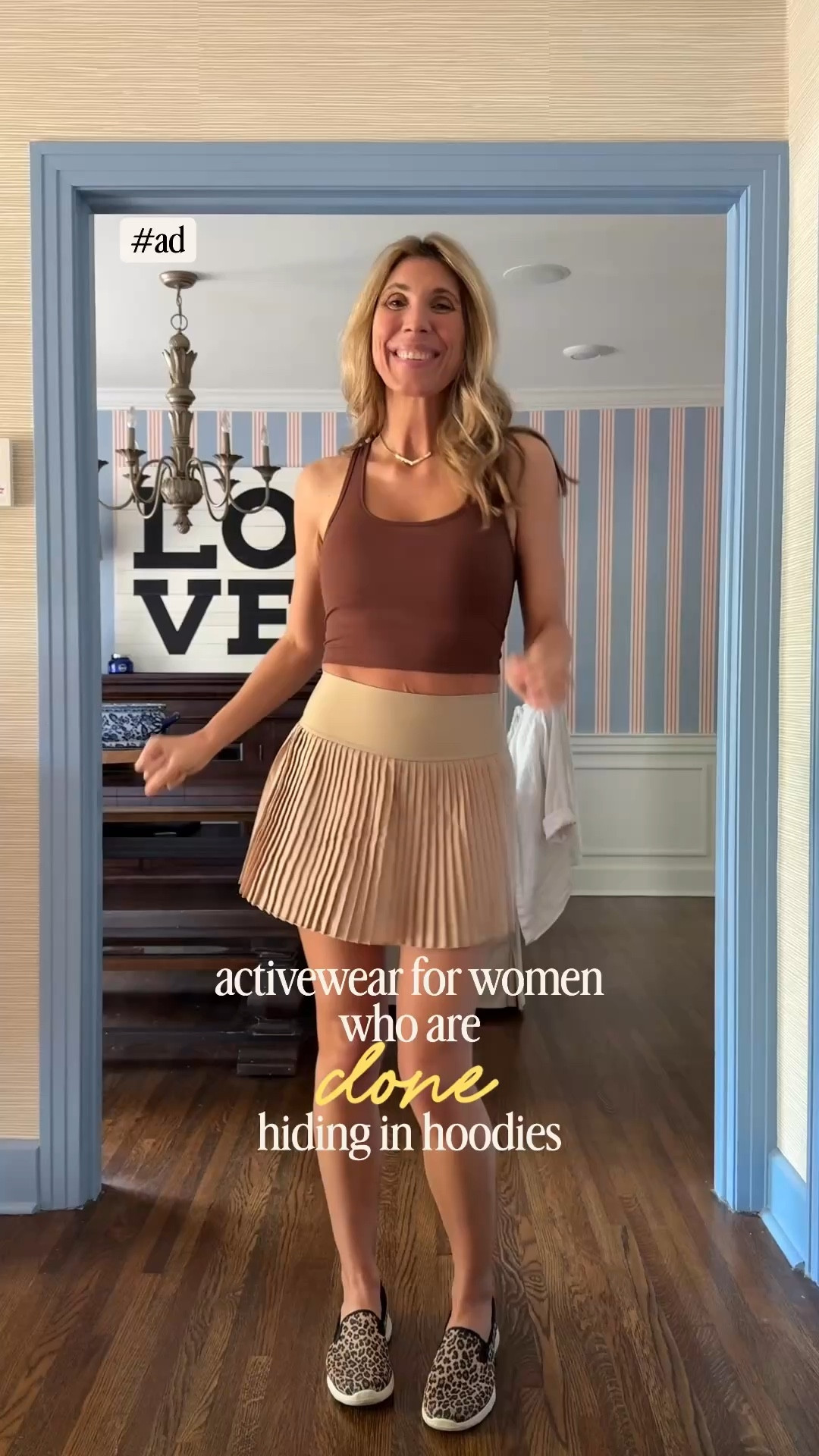 Three Pinspark pieces, three vibes. 

The sports bra has removable pads and a flattering fit - cute enough to wear under the blazer too.

The khaki skort has two pockets in the shorts and a high waist that holds everything in. 🙌🏻 

The tank is buttery soft, UPF50+, with a pleat detail in the back. 

Wearing a small in all. 5’8” | 135lbs | 34C 

#ad

#LTKActive