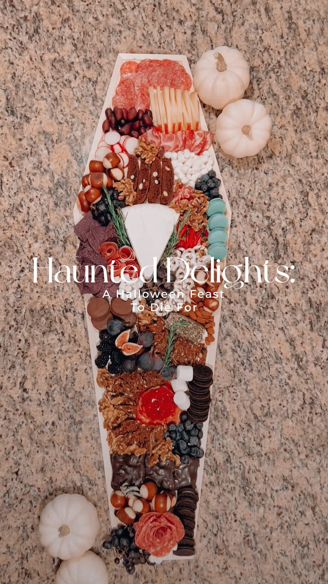 Greetings, you marvelous creatures of the night! Tonight, I'm unveiling the secrets to conjuring a spine-tingling, jaw-dropping Halloween Coffin Board, a culinary masterpiece that will bewitch your taste buds. 🦇🎃
In a single display, you'll conquer every craving that dares to haunt your senses. To begin your culinary séance, start with the foundation of your board – the grand pieces of cheese. Let them be your pillars of flavor, sturdy and reliable. 🧀
Next, let your culinary creativity flow like a potion. Assemble your ingredients and create a grocery list that reads like a spellbook:
🎃 Figs and Nut Crackers: For a hint of autumn sweetness and nutty crunch.
🦇 Blue Tortillas: To add an eerie, midnight hue.
🧀 Brie: Creamy, dreamy, and absolutely enchanting.
🌿 Herb Goat Cheese: A touch of herbal magic.
🍓 Fresh Cheese Covered with Strawberry Jam: A sweet surprise beneath the moonlight.
🔮 Manchego Cheese: As mysterious as the night itself.
🌑 Black Fruits such as Figs, Berries, and Black Grapes: Nature's gems that glisten in the dark.
👻 Marshmallows, big and small: Ghostly delights that melt in your mouth.
🍫 Chocolate Bark: A dark, chocolaty spell.
🌰 Chocolate and Hazelnut Biscotti: A crunchy charm.
🍪 Oreos: The beloved darkness.
🍫 Covered Chocolate Oreos: An extra layer of enchantment.
🍖 Charcuterie such as Salami, Coppa, Prosciutto, Capocollo: The savory side of the night.
🥨 Yogurt Covered Pretzels: A bewitching twist.
🥨 Pretzel Bites: Miniature cauldrons of flavor.
🍅 Radish: A touch of crimson for a witching hour.
🌸 French Macarons: Elegant and spellbinding.
🌿 Rosemary and Sage to Garnish: The fragrant herbs to weave it all together.
And there you have it, an absolute showstopper that will leave your guests spellbound. 🧙‍♀️✨
Now, get ready to summon these ingredients and conjure a culinary masterpiece that even the spookiest spirits will appreciate. 
Have a hauntingly good Halloween feast! 🌙👻🍴
Keep the cauldron bubbling and Stay Spooktacular! 🎃👻✨ 


#LTKSeasonal #LTKhome