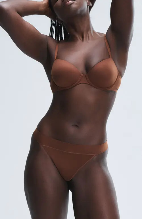 SAVAGE X FENTY Soft N' Savage Padded Demi Bra in Brown Sugar Nude at Nordstrom, Size 32D | Nordstrom