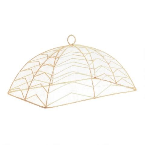 Rectangular Natural Chevron Mesh Food Dome | World Market