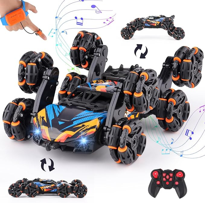 Cool 8 Wheels Hand Controlled rc Stunt Car Toys, Gesture Sensing Remote Control Cars for Boys Age... | Amazon (US)