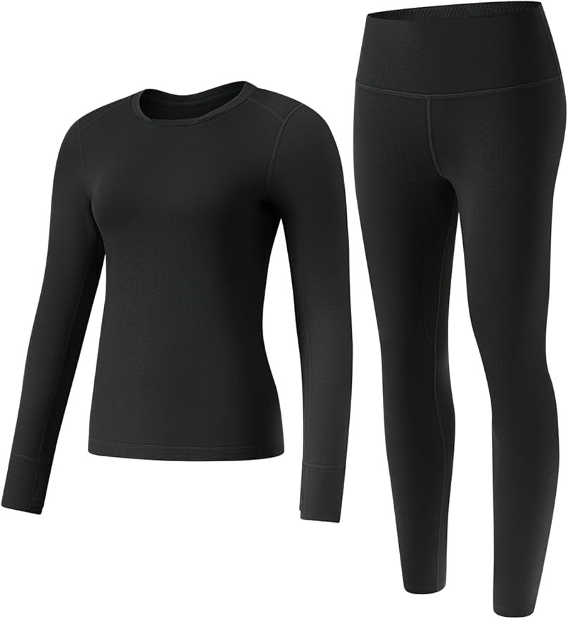 Soft Thermal Underwear for Women, Long Johns for Cold Weather Fleece Lined Base Layer Set | Amazon (US)