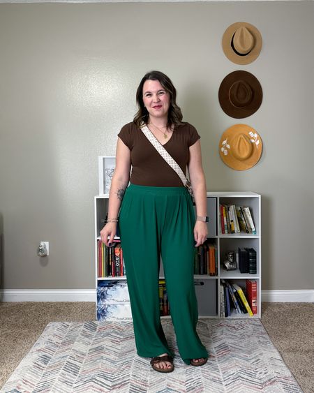 First real day of summer! These stretchy green wide leg pants are a recent Amazon find and I am going to get them in another color because I love them!  

Wearing a large in the pants  

#LTKOver40 #LTKSeasonal #LTKFindsUnder50