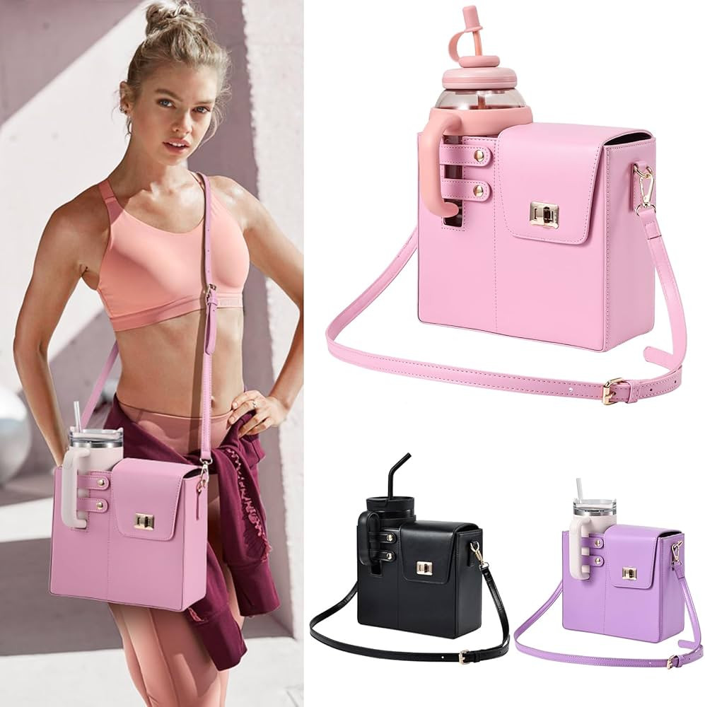 Outdoor Portable Crossbody Water Cup Storage Bag Crossbody Case with Sports Water Bottle Holder f... | Amazon (US)