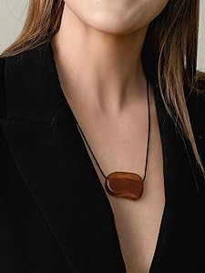 Adjustable Stone Pebble Necklace – Statement & Everyday Wear | Amazon (US)