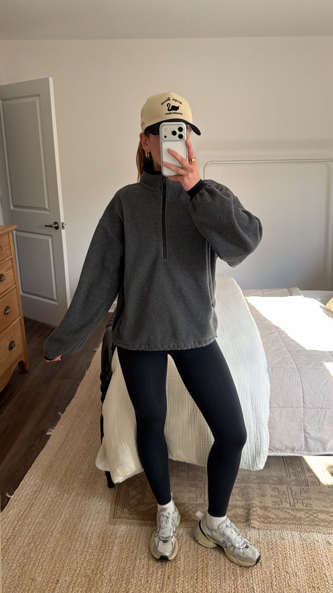 1/5/26 Gym outfit of the day 🖤 Wearing my Set Active workout set with Amazon crew socks, Nike sneakers, and my Garmin watch. Layered with my Aritzia fleece and finished with my Huega House hat. Everything linked here.

#LTKActive #LTKfitnessgoals #LTKootd