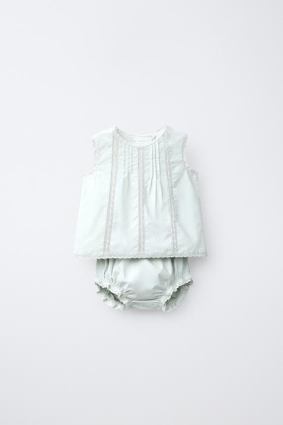 EMBROIDERED SHIRT AND BLOOMERS SET | Zara US
