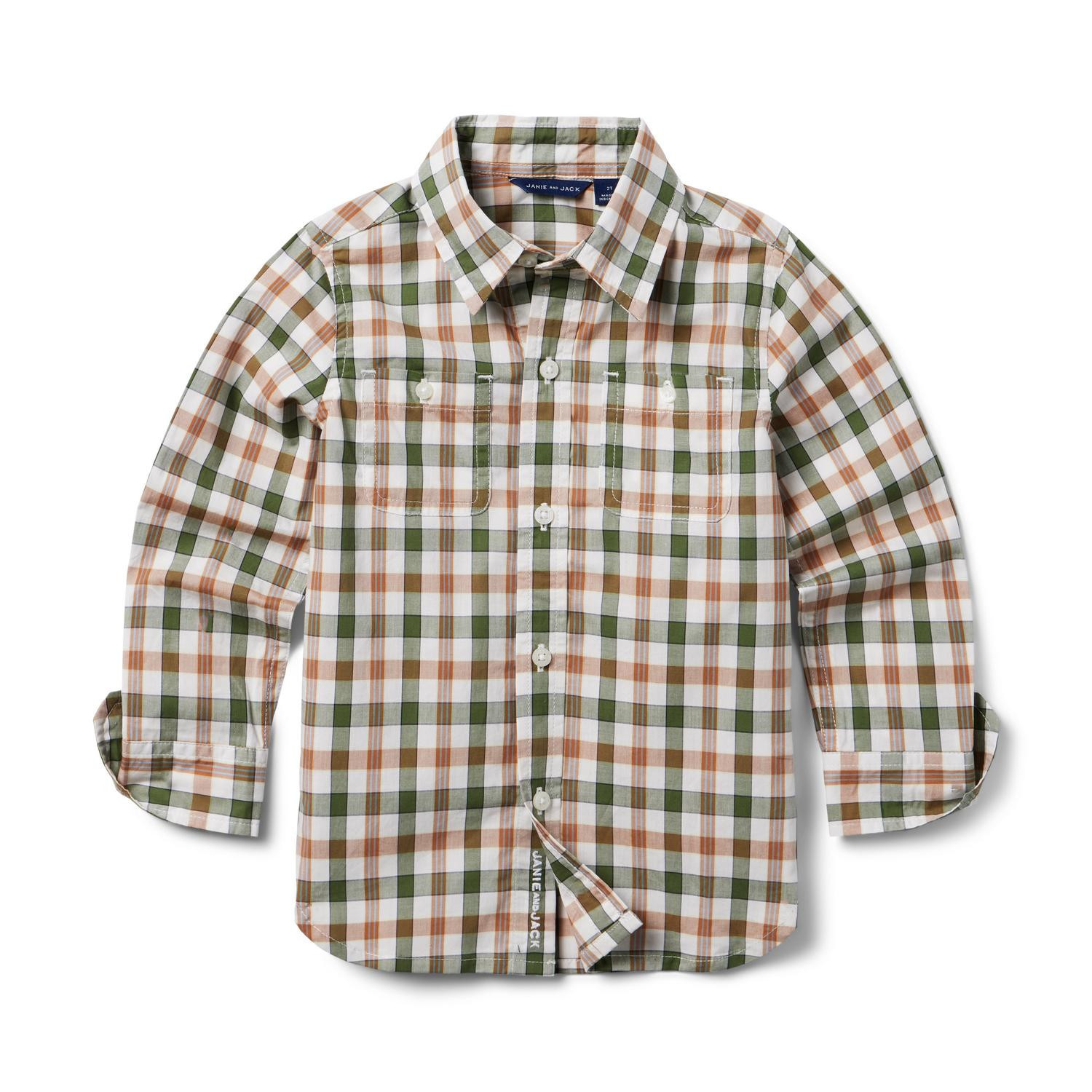 The Gingham Poplin Shirt | Toddler Boys Outfits | Fall Family Photos | #LTKfamily #LTKHoliday Pics | Janie and Jack