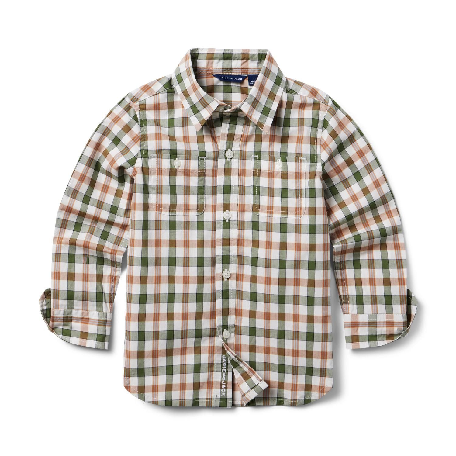 The Gingham Poplin Shirt | Toddler Boys Outfits | Fall Family Photos | #LTKfamily #LTKHoliday Pics | Janie and Jack