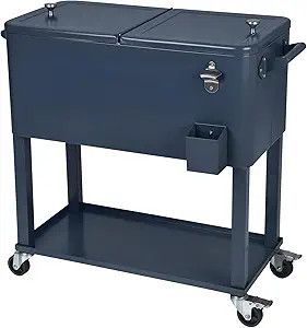 UPHA 80 Quart Patio Ice Chest Cooler Cart | Amazon (US)