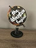 Hand painted mini world globe with quote the adventure begins Mini size | Amazon (US)