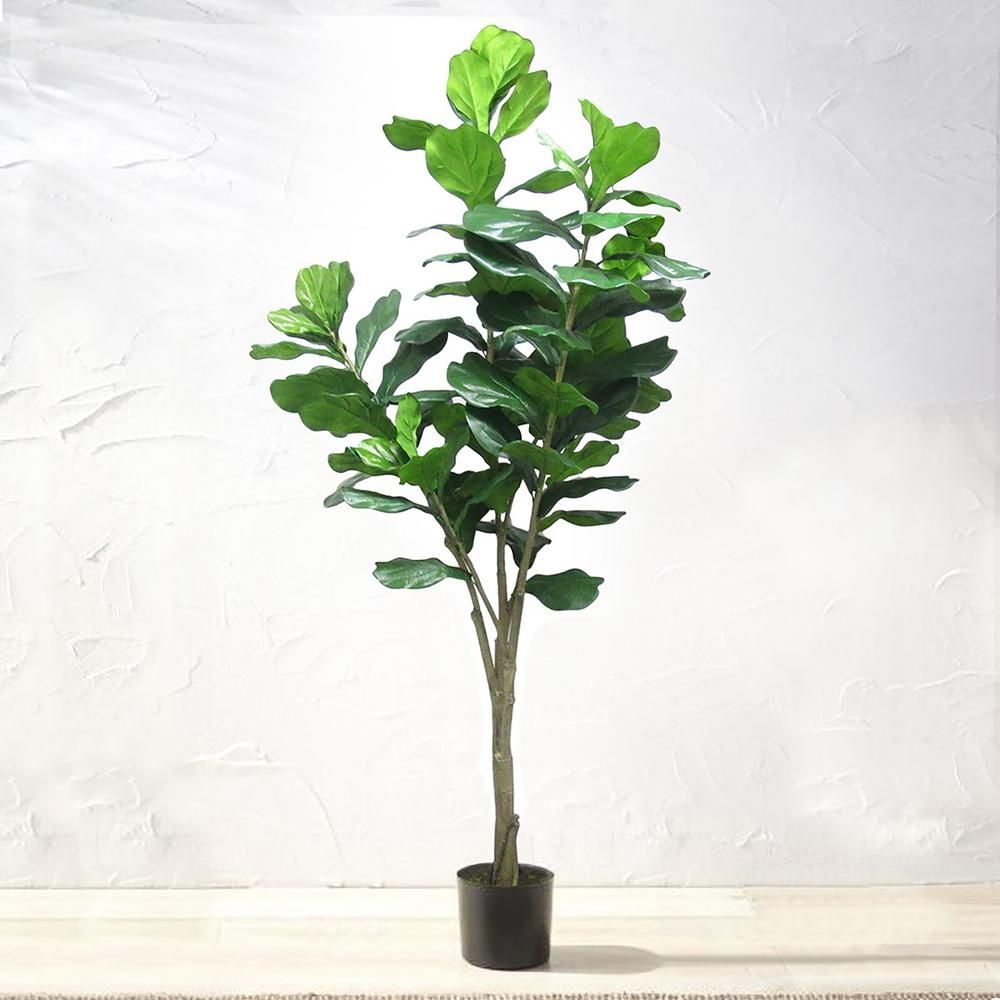 BLOOMBAY INC 7ft Artificial Fiddle Leaf Fig Tree in Pot | The Home Depot