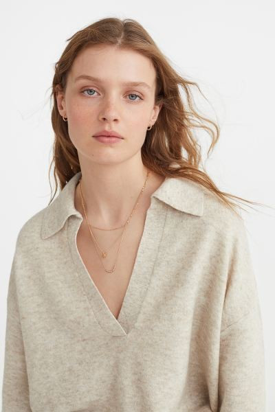 Fine-knit collared jumper | H&M (UK, MY, IN, SG, PH, TW, HK)