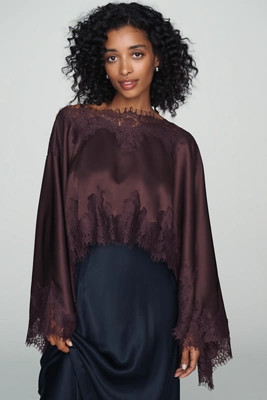 By Anthropologie Satin Lace Poncho | Anthropologie (US)