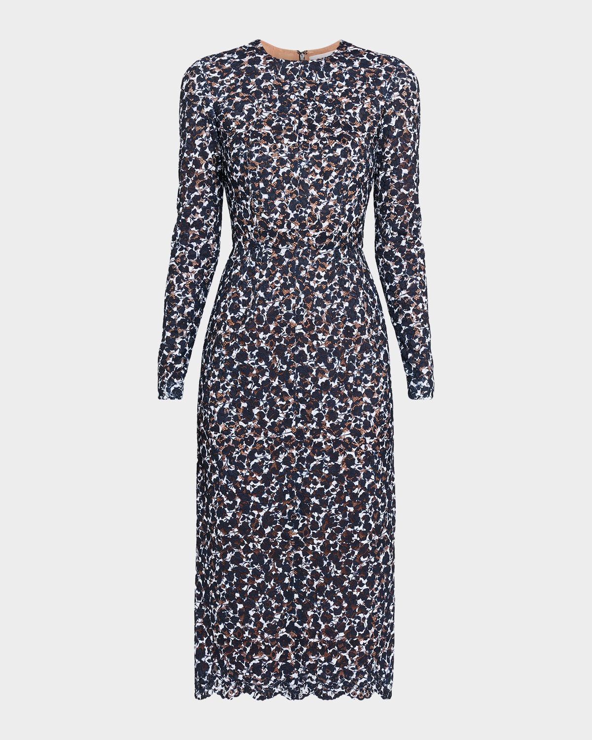 Long-Sleeve Lace Midi Sheath Dress | Neiman Marcus